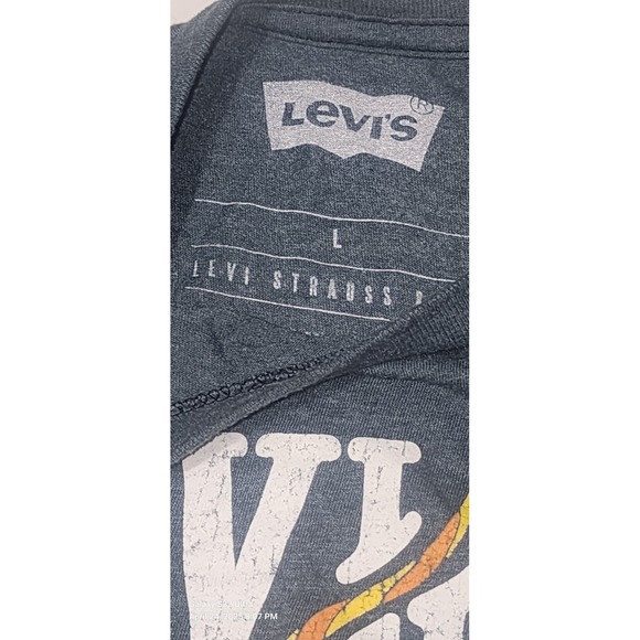 Levi Strauss Mens T-shirt Short Sleeve Gray Size Large - Picture 2 of 3
